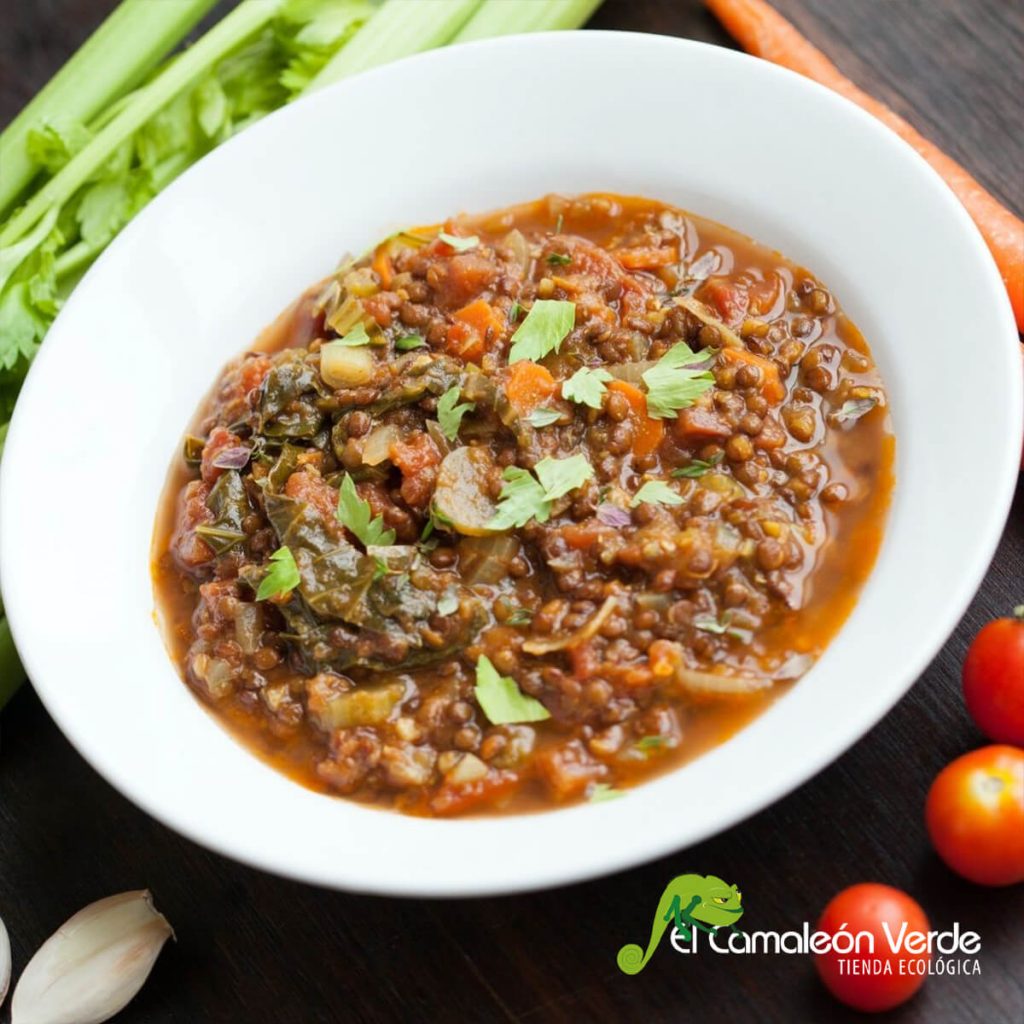 Lentejas con chorizo vegano Lentejas con chorizo vegano
