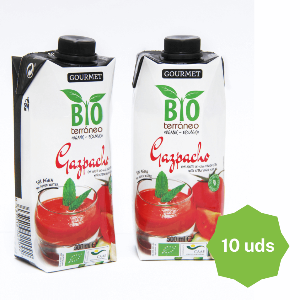 Gazpacho Andaluz ecológico 0,50. en pack de 10